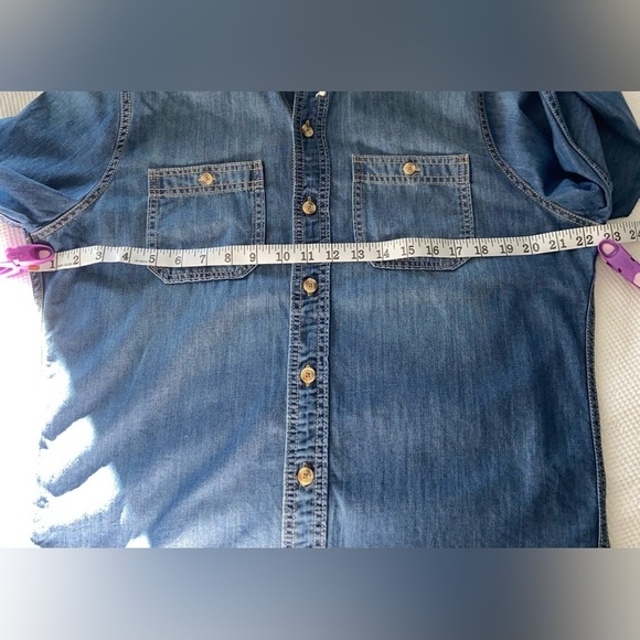 2/40$ Men’s‎ HOLLISTER chambray buttoned shirt with hood size medium - Picture 6 of 8